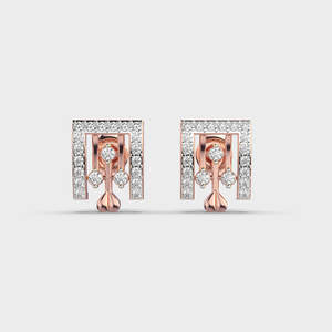 Pendientes de Diamantes Florales de Lujo de Diseñador, 0.4ct, Cultivados en Laboratorio, Certificados por IGI, Oro Rosa, Blanco y Amarillo de 14K, Chapados en Rodio, para Mujer - Product Image 6