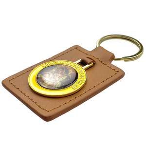 Insigne en métal avec logo de fabrication porte-clés en cuir personnalisé - Product Image 5