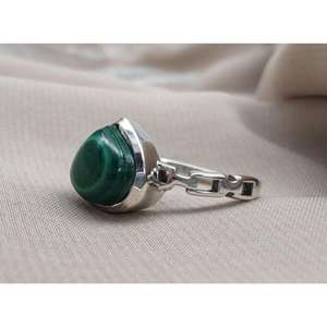 Malachite pierres précieuses bague cadeau pour femmes filles 925 bijoux en argent Sterling en vrac en gros bijoux fête mariage fête porter - Product Image 3