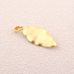 Designer จี้ใบทองธรรมดาหินเดี่ยว apatite ควอตซ์เบาะ briolette สไตล์ใบจี้เชื่อมต่อโลเค็ตชุบทอง - Product Image 4