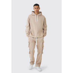 ชุดวอร์มผ้าฝ้ายขนแกะสำหรับผู้ชายชุดออกกำลังกาย2ชิ้นผ้าคอตตอนดีไซน์ใหม่สำหรับฤดูหนาว - Product Image 1