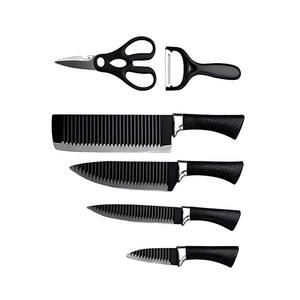 Juego de cuchillos de acero inoxidable Myrva de 6 piezas con cuchillas de borde recto pulido, mangos de plástico, diseño ambidiestro, ideal para Kitc - Product Image 4