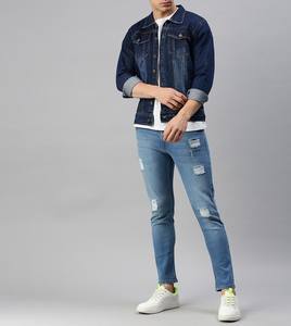 Breathable <b>Men</b> Long Stretch <b>Denim</b> <b>Jacket</b> <b>Men</b> Jean <b>Jacket</b> Cotton Blue Winter Plain <b>Denim</b> <b>Jacket</b> <b>for</b> <b>Men</b> Plus Size - Product Image 5