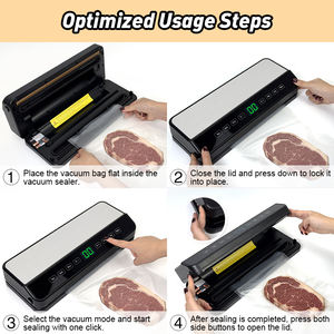 Mesin Vacuum Sealer Makanan Otomatis 120W dengan Pemotong Terintegrasi dan Gulungan Kantong, Daya Hisap Tinggi 65kPa, 9 Tingkat Suhu - Product Image 3