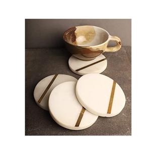 Dessous de verre ronds décoratifs en marbre Sous-verres en ardoise noire naturelle Articles de cuisine et accessoires pour restaurants - Product Image 6