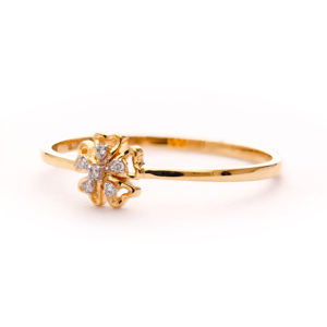 Anillo de Flor de Cinco Pétalos Dorado de Moda para Mujer, Joyería de Lujo para Boda, Regalo - Product Image 5