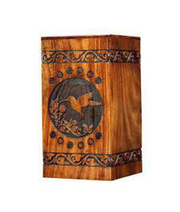 Venta al por mayor de urnas de cremación de madera hechas a mano de estilo americano moderno adulto hombre mujer funerario urnas decorativas - Product Image 3