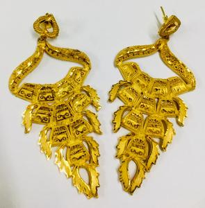 Bijoux en plaqué or 18 carats faits à la main de style vintage européen amérique boucles d'oreilles pour femmes zircon pierre principale perle terne pour cadeau - Product Image 1