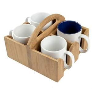 Ensemble de plateaux à boissons en bois, écologique, durable, organisateur de boissons en bois, présentation de table élégante, contemporain - Product Image 3