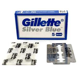 Cuchillas de afeitar de doble filo Gillette Silver Blue, paquete de 100, repuestos de acero inoxidable para afeitado DE, afeitado suave, venta al por mayor - Product Image 1