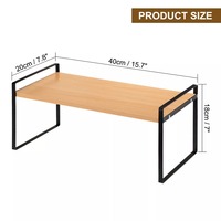 Organisateur élégant de porte-épices en bois et en métal à un niveau pour le rangement du comptoir de cuisine et les essentiels du garde-manger nouveau support simple