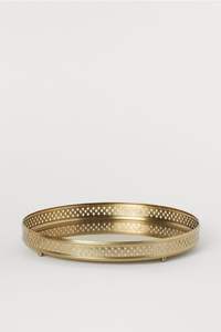 Plateau de service en acier inoxydable fait main de haute qualité avec poignées dorées Article à la vente - Product Image 3