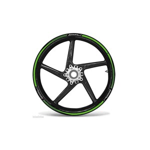 KIT Strisce Adesive Verdi per Cerchi da 17 Pollici per Moto Kawasaki Z1000sx, Adesivi Personalizzati per Ruote, Logo, Tuning e Decorazione - Product Image 1