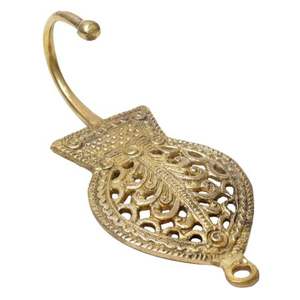 Decorative Golden Brass Tribal <b>Coat</b> Wall Tile <b>Hooks</b> Hat Holders Hanging Hangers Durable Indian Craft Wholesale - Product Image 4
