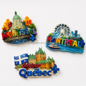 Vente en gros de souvenirs de réfrigérateur Art Déco 3D en résine peinte à la main, ODM, en polyrésine de qualité supérieure, forme personnalisée, touristiques, pour le <span class=keywords><strong>Canada</strong></span>, le Québec et Montréal - Product Image 1