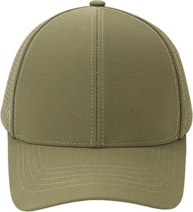 Gorra deportiva de poliéster perforada con agujero perforado resistente al agua de 6 paneles personalizada, gorra de secado rápido transpirable - Product Image 2