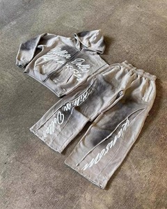 ชุดวอร์มสีแอซิดแบบเรโทรชุดเสื้อผ้าแนวสตรีทไซส์ใหญ่พิเศษใส่ได้ทุกเพศแฟชั่นสไตล์กรันจ์ - Product Image 2