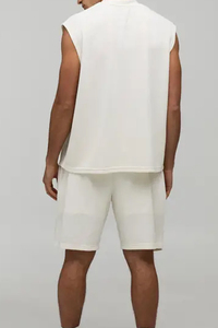 T-shirt sans manches oversize pour homme, couleur unie, décontracté et confortable, personnalisable, vente en gros, promotion été - Product Image 2