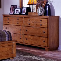 Juego de Dormitorio Minimalista de Madera Alena con Acabado Marrón