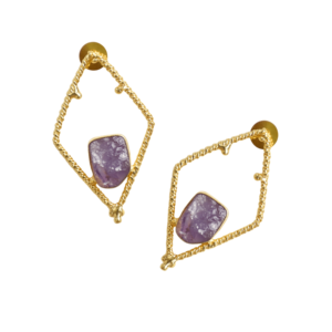 Lotes de Aretes de Aro de Latón al por Mayor, Joyería de Piedras Preciosas Auténticas Naturales, Acabado de Latón Satinado, Sin Níquel, Duraderos, Moda al por Mayor - Product Image 2