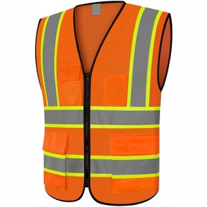 Gilet de sécurité réfléchissant pour hommes femmes 6 poches gilet de travail de construction haute visibilité - Product Image 2