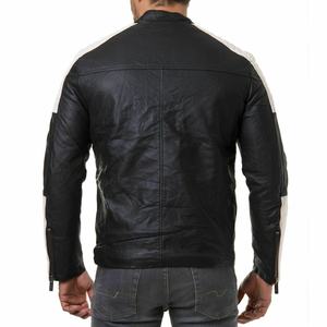 Vestes en cuir véritable marron pour homme, respirantes, à fermeture éclair, couleur unie, mode printemps-automne, en vente - Product Image 6