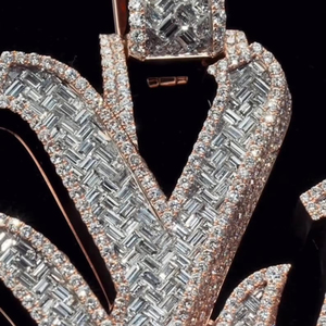 Pendentif Hip Hop en diamant en argent Sterling 925 Leb Grown Diamond Custom Fine Jewelry Pendentif Round Cut Lab Grown Diamond Pendant - Product Image 1