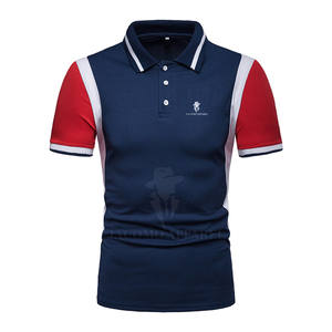 เสื้อแขนสั้นของผู้ชายผ้าถักลายสีพื้นแห้งเร็ว100% - Product Image 1