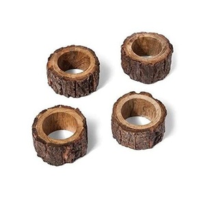 Anneaux de serviette en bois décoratifs, conçus pour des tables élégantes, des dîners, des mariages, des fêtes, des hôtels, des restaurants et des maisons - Product Image 5