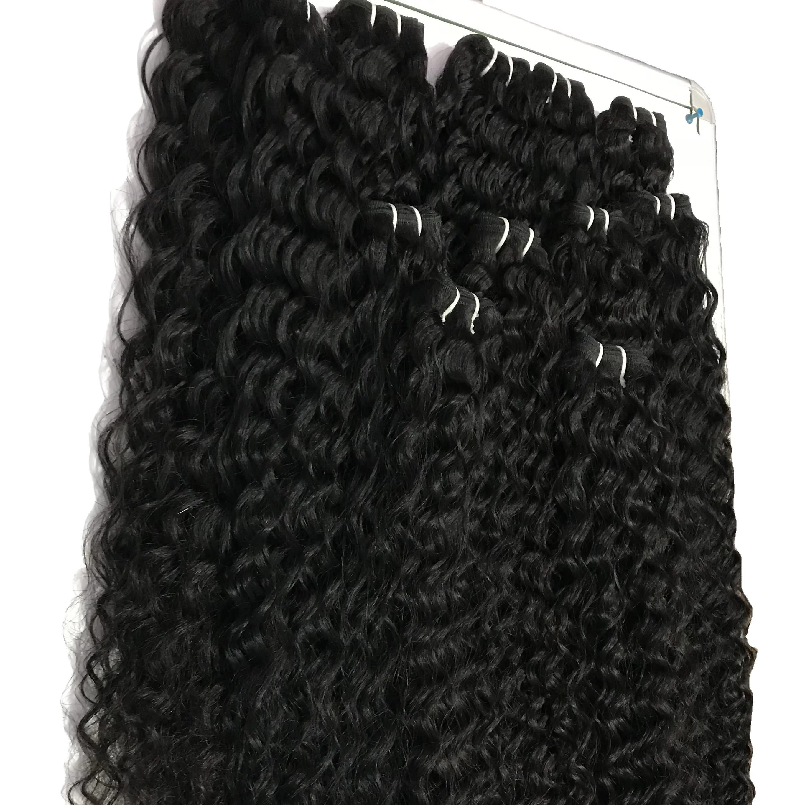Remy Indian Human Hair Weave Vendors Wholesale Wet And Wavy Hair Deep Wave Hair Bundles No Shedding No Tangle