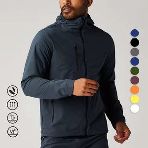 <b>Men</b> Two Piece Set Zip up Windbreaker Nylon Custom Two Piece Hooded Windbreaker Short Set Wholesale - Product Image 4