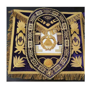 Masonic regalia สายสะพายกุหลาบ30th องศาผ้าคาดเอวปักลายด้วยมือสีดำผ่านมาโดยช่างก่ออิฐผ้ากันเปื้อนผ้าไหมสีฟ้าปักเงิน - Product Image 1