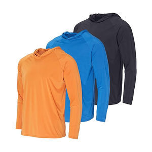 Venta al por mayor Hombres Ligero Sun Hoodie Humedad Wicking UPF 50 + Camisas de manga larga al aire libre - Product Image 1