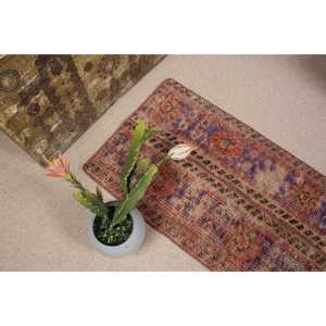 Turkish Small Rug, 1.8x3.1 ft Vintage Rug, <b>Red</b> <b>Wool</b> Rug - Product Image 5