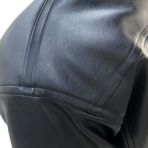 Veste de motard classique pour hommes personnalisée veste de motard en cuir PU avec logo brodé - Product Image 5