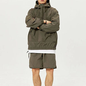 ชุดเสื้อกันลมมีซิปสำหรับผู้ชายชุดกันลมไนลอนแบบปรับแต่งได้ - Product Image 4