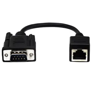 RJ45-zu-RS232-Kabel, 9-poliger serieller DB9-Anschluss für RJ45-Buchse Cat5, 6-Ethernet-LAN-Konsole