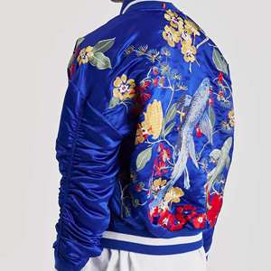 Chaqueta Bomber con Recubrimiento Personalizado, Bordado Frontal, Fabricante OEM/ODM, Venta al Por Mayor, Ropa de Moda de Alta Calidad Resistente al Viento - Product Image 6