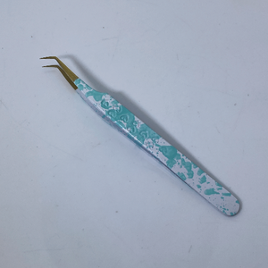 Pinzas para pestañas postizas Acero inoxidable Calidad fina Recto y curvado Top Lash Tweezes Suministros de extensión de pestañas - Product Image 1