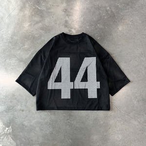 LOGO personnalisé hommes col rond haut en tricot à manches courtes tricots football américain maillot tricot maille jersey pull tricoté - Product Image 3