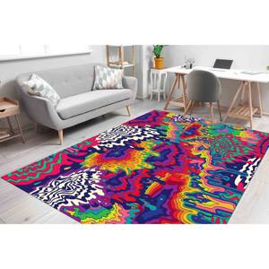 Tapis psychédélique coloré : Tapis d'appoint moderne antidérapant, tapis fin non tissé - Product Image 3