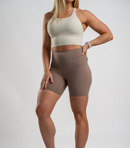 กางเกงขาสั้นโยคะสำหรับผู้หญิงกางเกงออกกำลังกายแบบไร้ตะเข็บกันการนั่งยียบ - Product Image 1