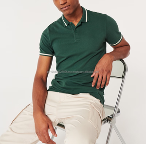 เสื้อโปโลแบบพรีเมี่ยมเสื้อโปโลผ้าทอลายทาง - Product Image 4