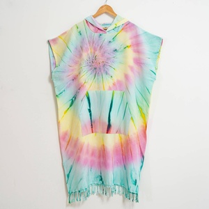 Adult Beach Poncho <b>Towel</b> Wholesale - Supernova Hooded Multicolor Tie-dye 100% <b>Turkish</b> Cotton, OEM - Product Image 3