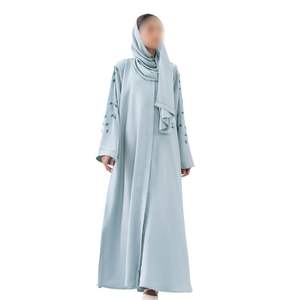 Minimalist Graphite Grey Abaya For Women Muslim Modest Dress Dubai Style Islamic <b>Kaftan</b> Jalabiya Simple Long Sleeve Hijab Robe - Product Image 5