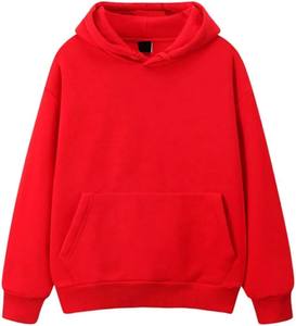 Pull en polaire d'hiver à logo personnalisé Sweat à capuche surdimensionné XS en éponge française épaisse à épaules tombantes en coton imprimé solide à capuche - Product Image 1