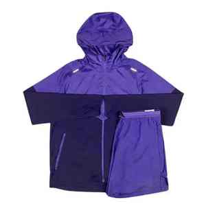 Conjunto Deportivo Corto de Dos Piezas Personalizado al por Mayor, Chaqueta con Cremallera, Traje Deportivo de Poliéster, Chaqueta Cortavientos para Hombre - Product Image 1