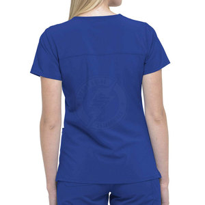 Custom Design Outdoor Use Women Mock Wrap <b>Tops</b> Solid Color Comfortable Women <b>Scrub</b> Mock Wrap <b>Tops</b> - Product Image 2