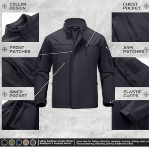 Veste de travail unisexe en toile softshell personnalisable avec logo OEM, coupe-vent, imperméable, respirante, écologique, pour l'hiver, style urbain - Product Image 4