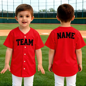 Wholesale Baseball Jersey for Kids Custom Name Polyester <b>Mesh</b> Full Button <b>Top</b> for Youth Baseball Team Apparel - Product Image 6